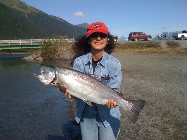 Kat with her Coho.